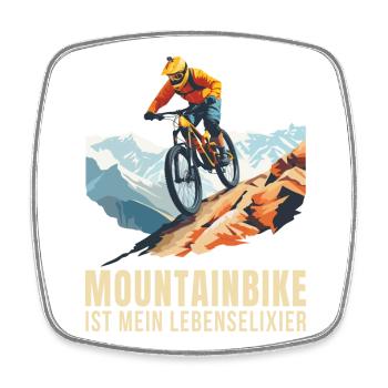 Mountainbike ist mein Lebenselixier - Viereckiger Kühlschrankmagnet - Weiß - Vorne