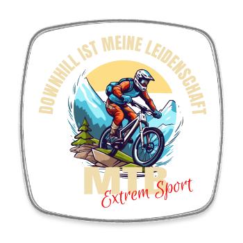 Downhill ist meine Leidenschaft - Viereckiger Kühlschrankmagnet - Weiß - Vorne