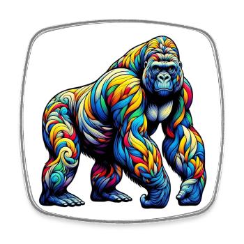 Gorilla - Square fridge magnet - white - Front