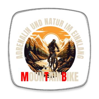 MTB: Adrenalin und Natur im Einklang - Viereckiger Kühlschrankmagnet - Weiß - Vorne
