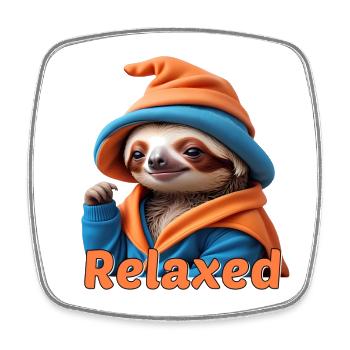 Sloth - Square fridge magnet - white - Front
