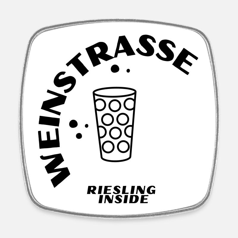 Weinstrasse 24 - Square fridge magnet - white