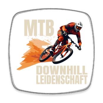 Downhill Leidenschaft - Viereckiger Kühlschrankmagnet - Weiß - Vorne