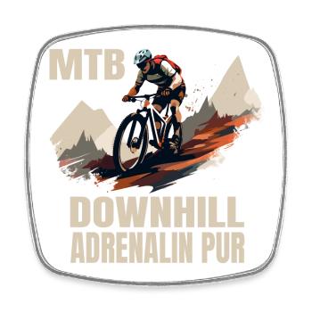 Downhill: Adrenalin pur - Viereckiger Kühlschrankmagnet - Weiß - Vorne