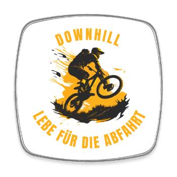 Downhill - Lebe für die Abfahrt - Viereckiger Kühlschrankmagnet - Weiß - Vorne
