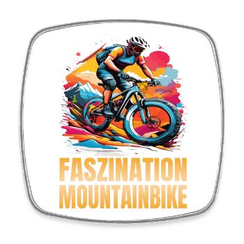 Faszination Mountainbike - Viereckiger Kühlschrankmagnet - Weiß - Vorne