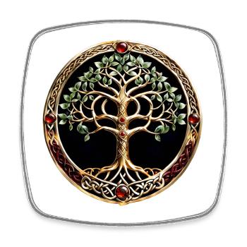 Elegant and noble tree of life with Celtic knot. - Square fridge magnet - white - Front