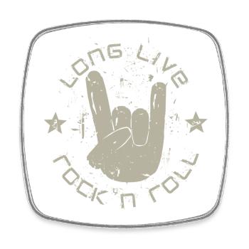 rock 'n' roll - Viereckiger Kühlschrankmagnet - Weiß - Vorne