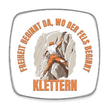 Freiheit beginnt da, wo der Fels beginnt - Viereckiger Kühlschrankmagnet - Weiß - Vorne