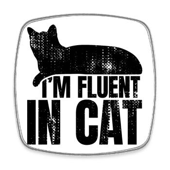 Funny Cat Lover Saying - Square fridge magnet - white - Front