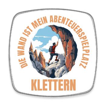 Die Wand ist mein Abenteuerspielplatz - Viereckiger Kühlschrankmagnet - Weiß - Vorne