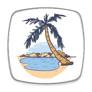où je préférerais être en ce moment Palm Beach Chill - Magnet carré - blanc - Devant