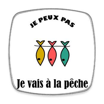 I CAN'T, I'M GOING FISHING - Square fridge magnet - white - Front