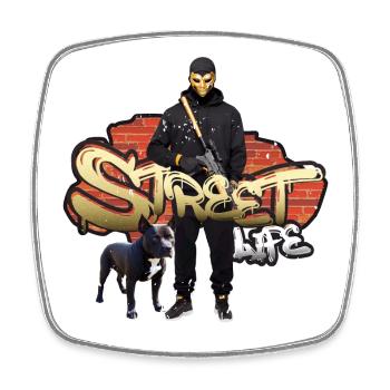 Gangster Street Life - Square fridge magnet - white - Front