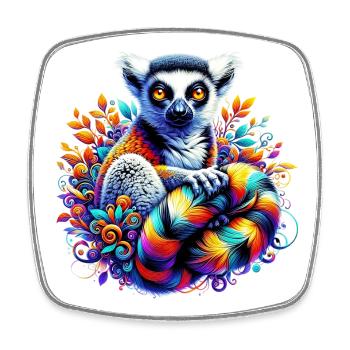 Lemur - Square fridge magnet - white - Front