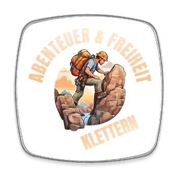 Abenteuer & Freiheit - Viereckiger Kühlschrankmagnet - Weiß - Vorne