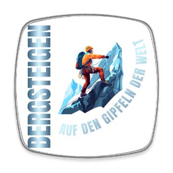 Auf den Gipfeln der Welt - Viereckiger Kühlschrankmagnet - Weiß - Vorne