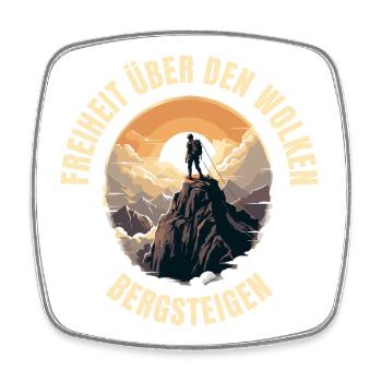 Freiheit über den Wolken - Viereckiger Kühlschrankmagnet - Weiß - Vorne