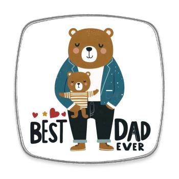 Der beste Vater aller Zeiten. Vatertag - Viereckiger Kühlschrankmagnet - Weiß - Vorne