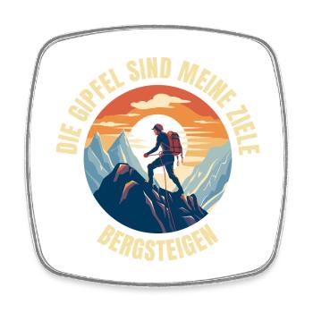 Die Gipfel sind meine Ziele - Viereckiger Kühlschrankmagnet - Weiß - Vorne