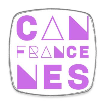 CANNES FRANCE - Magnet carré - blanc - Devant