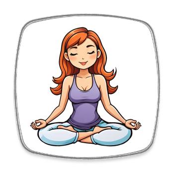 Yoga Mädchen Lotus Position - Viereckiger Kühlschrankmagnet - Weiß - Vorne
