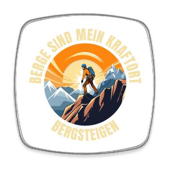 Berge sind mein Kraftort - Viereckiger Kühlschrankmagnet - Weiß - Vorne
