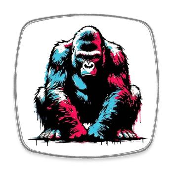 Gorilla - Square fridge magnet - white - Front