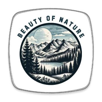 Mountainous landscape - Square fridge magnet - white - Front