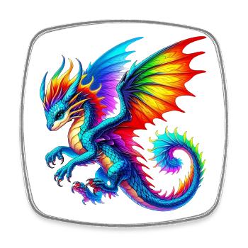 Dragon - Square fridge magnet - white - Front