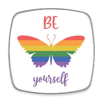 LGBT Pride Month - Be Yourself - Square fridge magnet - white - Front
