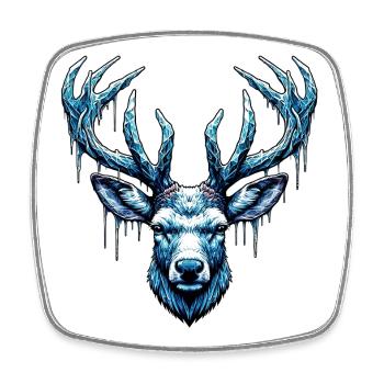 Ice Frozen Deer - Square fridge magnet - white - Front