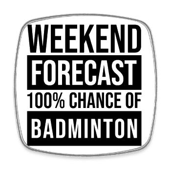 Badminton - Square fridge magnet - white - Front