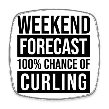 curling - Magnet carré - blanc - Devant