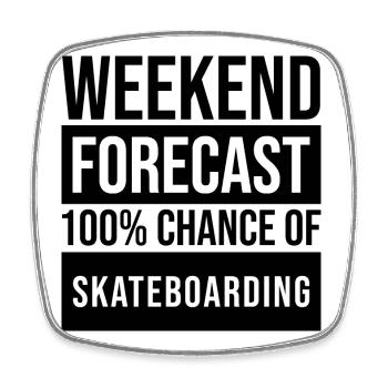 Skate - Square fridge magnet - white - Front