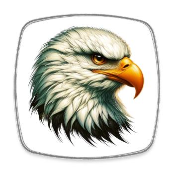 Eagle - Square fridge magnet - white - Front