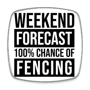 Fencing - Square fridge magnet - white - Front