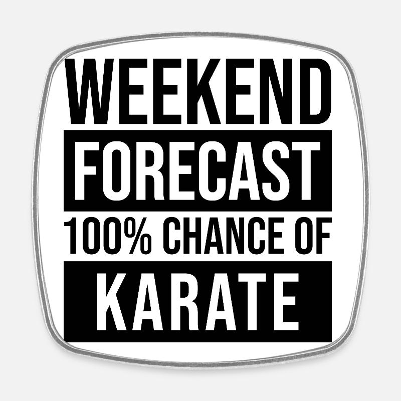 Karate - Viereckiger Kühlschrankmagnet - Weiß