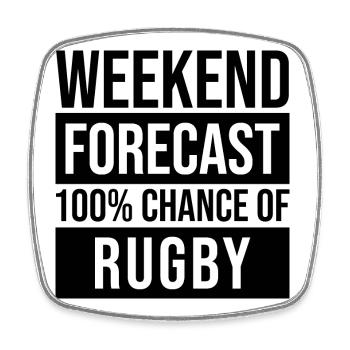 Rugby - Square fridge magnet - white - Front