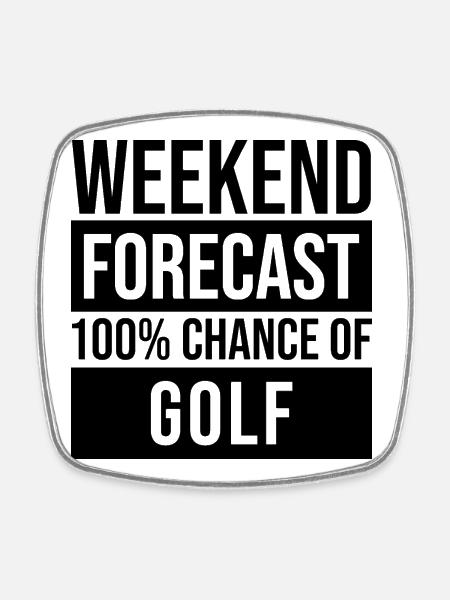 Golf Golf Golf - Viereckiger Kühlschrankmagnet - Weiß