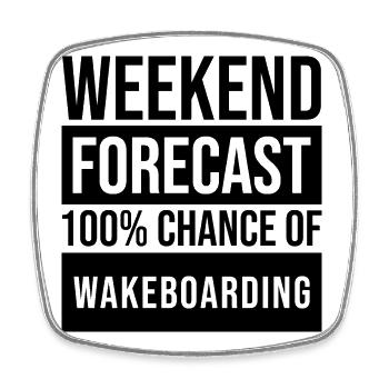 Wakeboard - Square fridge magnet - white - Front