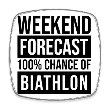 Biathlon - Square fridge magnet - white - Front