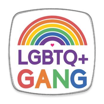 Mois de la fierté LGBTQ - LGBTQ+ Gang - Magnet carré - blanc - Devant