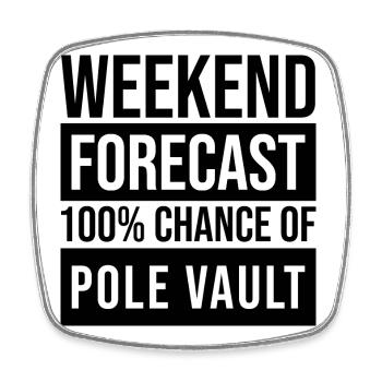 Pole Vault - Square fridge magnet - white - Front