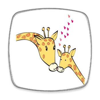 Giraffen in Love - Viereckiger Kühlschrankmagnet - Weiß - Vorne
