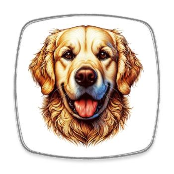 Golden Retriever Labrador Dog - Square fridge magnet - white - Front