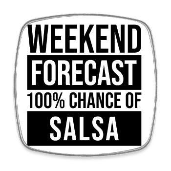 Salsa - Viereckiger Kühlschrankmagnet - Weiß - Vorne