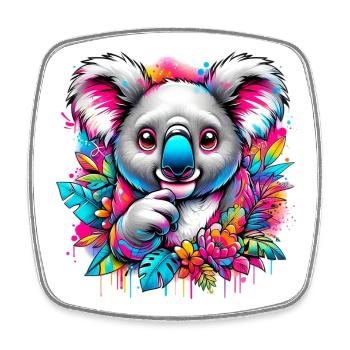 Koala - Viereckiger Kühlschrankmagnet - Weiß - Vorne