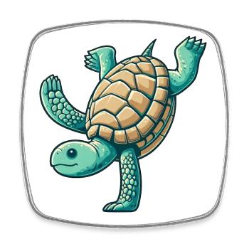 Schildkröte Handstand Salto Gymnastik Sport - Viereckiger Kühlschrankmagnet - Weiß - Vorne