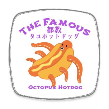 The Famous Tokyo TAKO Hotdog - Square fridge magnet - white - Front